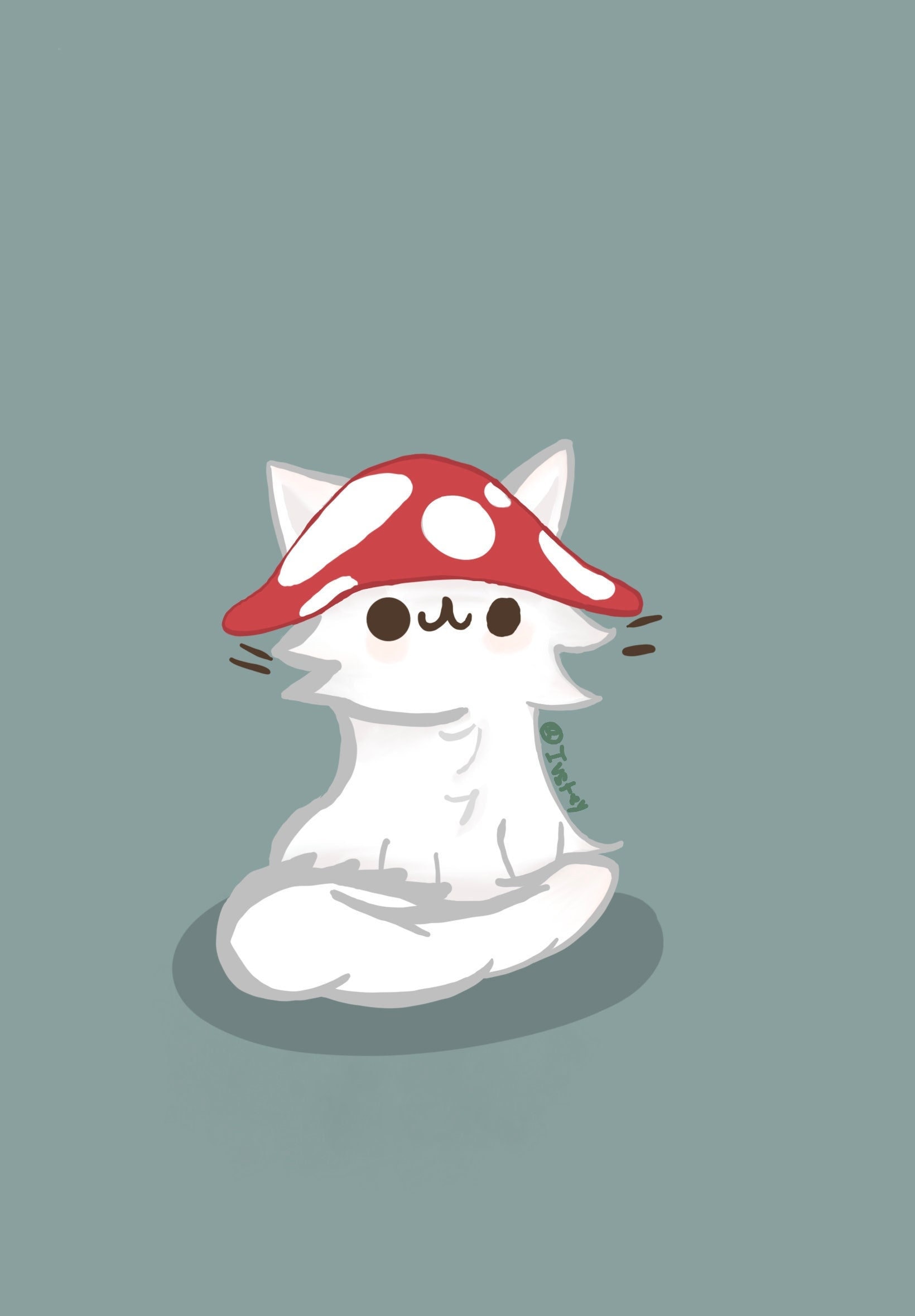 Mushroom Cat Wallpaper Printable Download :3 - Etsy