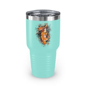Crested Gecko Climbing Creamsicle Ringneck Tumbler, 30oz