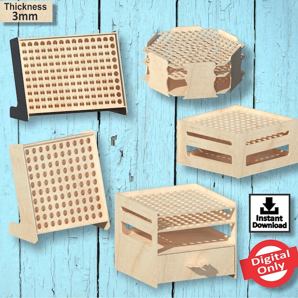Markers Holder Pack 2, laser cut Design, file Vector for Laser,svg,laser cut design,vector, plan, Instant download, Digital Only