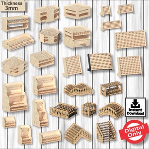 Markers Holder Mega Pack 1, conception découpée au laser, fichier vectoriel pour laser, svg, conception découpée au laser, vecteur, plan, téléchargement instantané, numérique uniquement