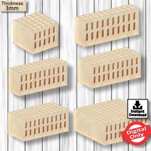 Marker Holder Pack 12, disegno tagliato al laser, file vettoriale per laser, SVG, disegno tagliato al laser, vettore, piano, download istantaneo, solo digitale