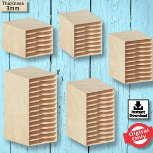 Desktop Organizer File Letter Size Pack 6, conception découpée au laser, vecteur pour laser, svg, conception découpée au laser, vecteur, plan, téléchargement instantané, numérique uniquement