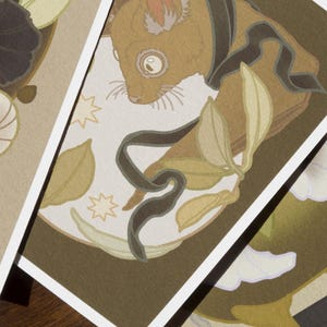 Fall Spirit - Set di 3 pezzi, mini stampa artistica di alta qualità, stampa di illustrazioni A6, stampa giclée, belle arti, arte murale, decorazione murale, Halloween