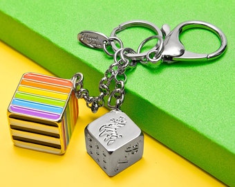 Ally Pride Flag Cube Bag Charm - LGBTQ+ Support Keychain