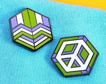 Genderqueer Pride Peace Enamel Pin – LGBTQ+ Gift