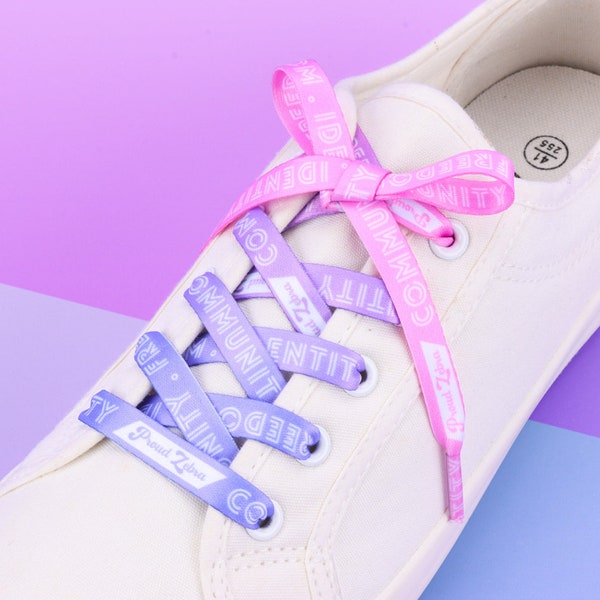 Bisexual Pride Flag Pastel Shoelaces Laces - Ally Rainbow Shoelaces Gay MLM Laces Lesbian Genderqueer Demigirl Flag Non-Binary Gift Demigirl