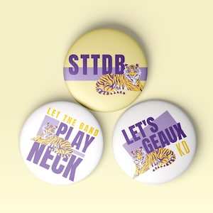Louisiana Gameday Buttons | Football Buttons | Tailgate Buttons | Gameday Pins | Football Season