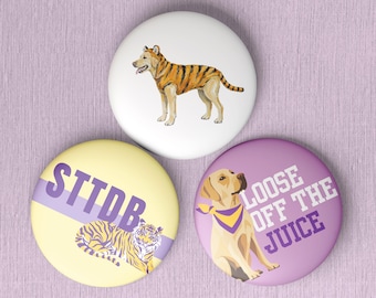 Louisiana Gameday Buttons | Football Buttons | Tailgate Buttons | Gameday Pins | Football Season