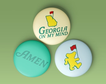 3-Pack Master's Collection Buttons | Augusta, Georgia | Golf Tournament | Golf Gameday Pins