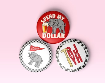 AL Gameday Buttons | Football Buttons | Tailgate Buttons | Gameday Pins | Football Season