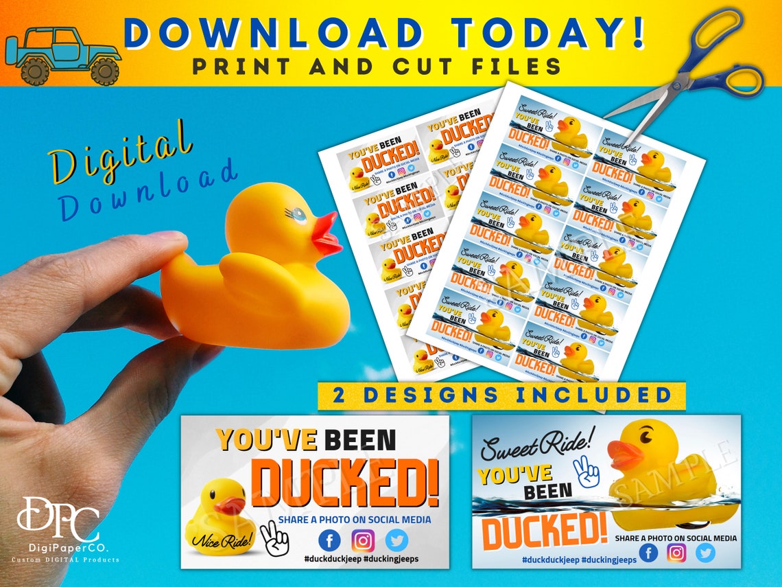 Youve Been Ducked, Duck Tags, Digital Download Ducking Tags, Ducking Tags, Download Duck Tags
