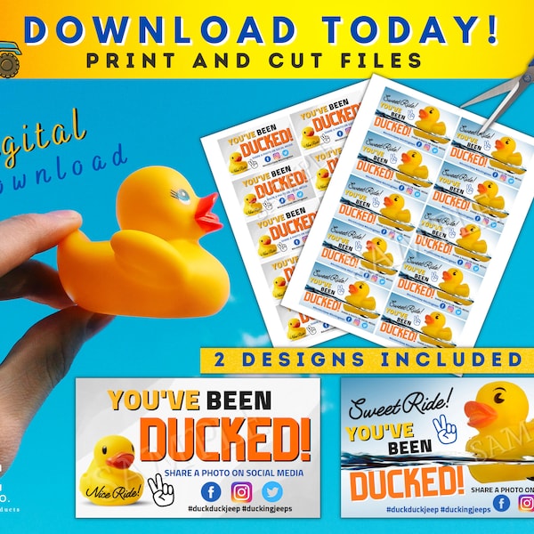 Youve been ducked, Duck tags, Digital download ducking tags, Ducking tags, Download duck tags, Duck tags template