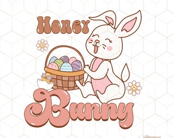 honey bunny png, easter bunny png, easter peeps, hunny bunny, retro bunny png, groovy easter, cute easter shirt, sublimation design, digital