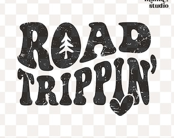 road trippin retro png, adventure, family vacay, road trippin’, mountains, nature, girls trip, tree, road trip shirt, travel matching shirts