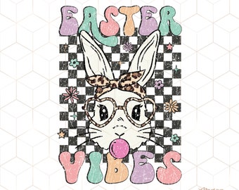 easter vibes bunny bubblegum png, retro easter bunny png, bunny checkered png, easter peeps, easter vibes png, leopard bunny png, digital