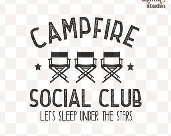 campfire social club, camping era retro, camping shirt png, trendy camper, retro camping design, boujee camping, groovy camp, sublimation