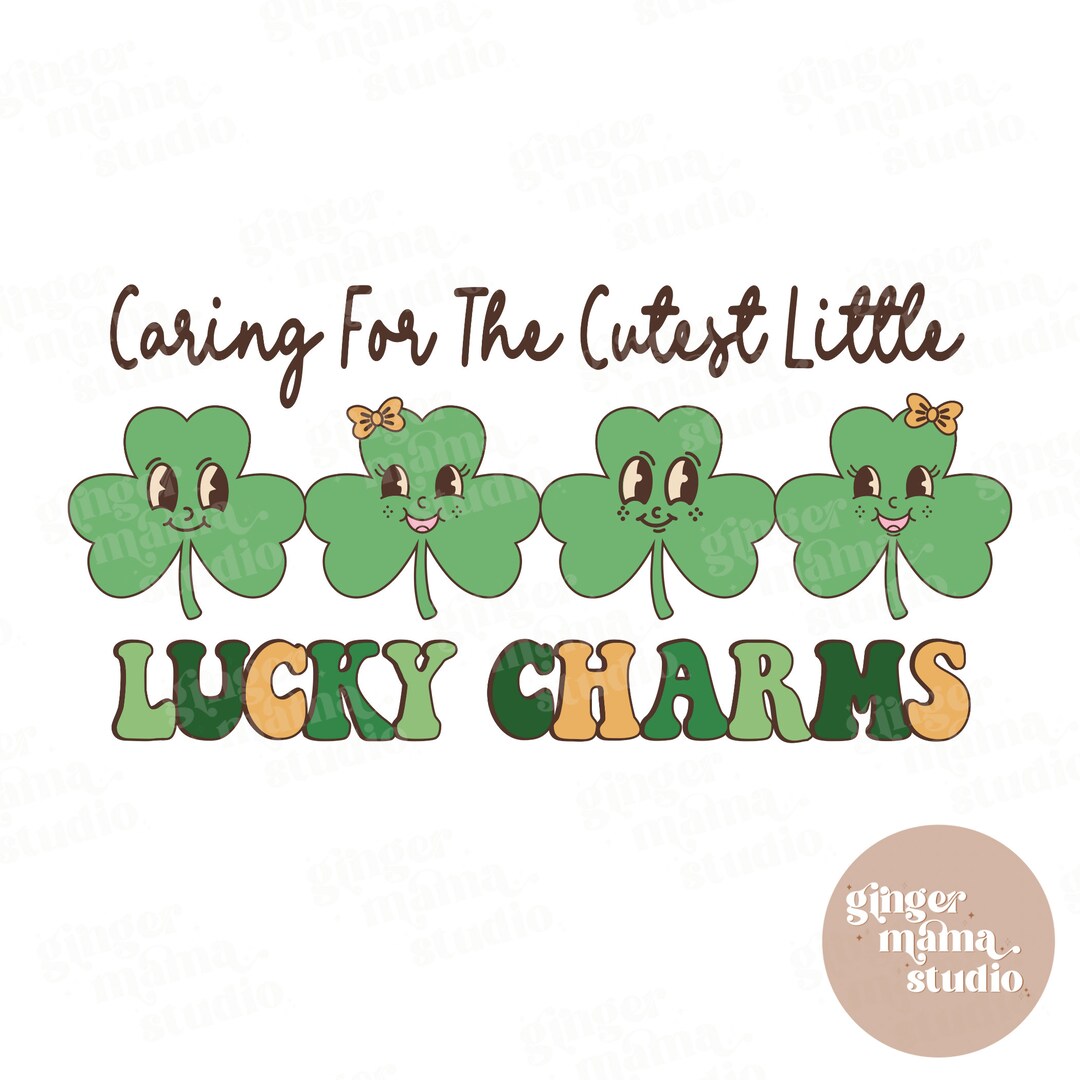 Caring for the Cutest Little Lucky Charms Png, Retro St. Patrick’s Day ...