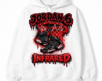 Air Jordan 6 Infrared PNG - afbeelding in graffitistijl (digitale download)