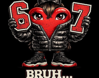 Six Seven Bubble Coat bruh png- 67 Valentijnsdag Bubble Coat png, Six Seven Heart Valentine png - Valentines 67 Bruh Girls Boys