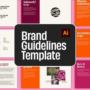 PRO Brand Guidelines Template For Designers | Includes Brand Strategy | Adobe Illustrator Templates | Easily Editable