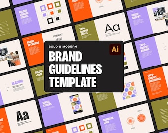 BOLD & ELEGANT Brand Guidelines Template For Designers | Adobe Illustrator Templates | Easily Editable