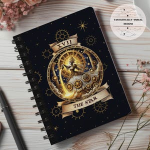 Steampunk Tarot Star Lined Notebook | Softcover, Spiral, Hardcover, Occult Journal, Witchy Gift, Gothic Steampunk, Tarot Journal