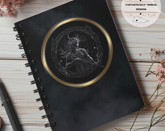 Celestial Sagittarius Lined Notebook | Hardcover Journal, Spiral Bound Journal, Writer Gifts, Zodiac Gift, Astrology Lover Gift, Zodiac Sign