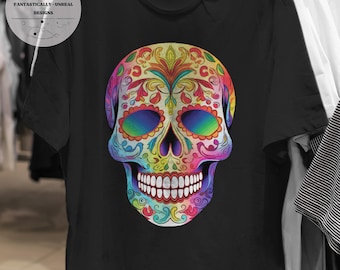 Colorful Sugar Skull Unisex Apparel 12 | T-Shirt, Sweatshirt, Hoodie, Skeleton Shirt, Skull Gift, Day Of The Dead Shirt, Sugar Skull Tee