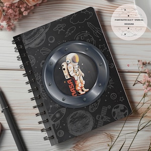 NASA Astronaut Lined Notebook | Hardcover Journal, Spiral Bound Journal, Softcover Journal, Geeky Writer Gifts, Nerdy Space Notebook