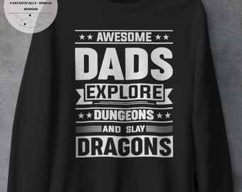 Awesome Dads Explore Dungeons Unisex Apparel | Hoodie, Sweatshirt, T-Shirt, Nerdy Gifts, Funny Dad Shirt, Dad Jokes, Nerdy Shirts, Geek Gift