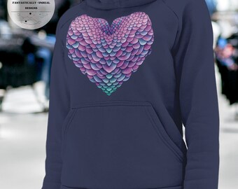Purple Dragon Scale Heart Kids Unisex Apparel | Hoodie, Sweatshirt, T-Shirt, Infant, Toddler, Youth, Onesie, Kids Shirt, Baby Gift, Nerdy