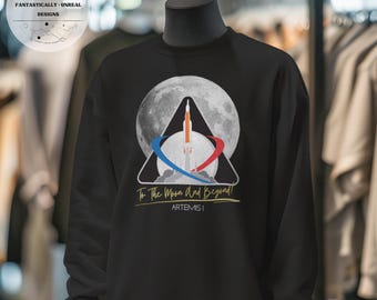 Artemis I Inspired Unisex Apparel | Hoodie, Sweatshirt, T-Shirt, V-Neck, Science Shirt, Nerdy Gifts, NASA Gift, Outer Space, Astronomy Lover