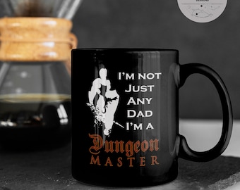 Dungeon Master Dad Coffee Mug | Ceramic Mug, Enamel Mug, Camping Mug, Hot Cocoa Mug, Tea Mug, Nerdy Gifts, Dad Jokes, Funny Dad Mug, DnD