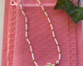 Golden turtle beaded necklace