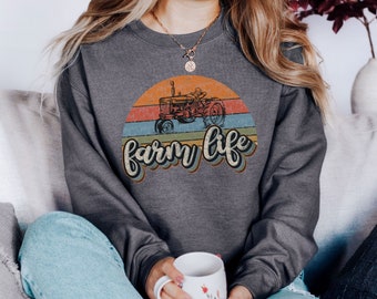 Retro Farm Life Sweatshirt, Groovy Farm Life, Support Local Farmers, Farm Life Shirt, Women's Farm Tee, Farm Wife Shirt, Farmer Sweatshirt
