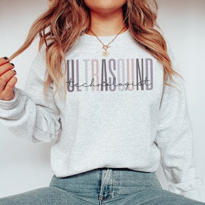 Ultrasound Technologist Crewneck Sweatshirt Gift for RDMS Tech, Rad Technologist Sonographer Sweater, Sonography Imaging Student Grad Gift
