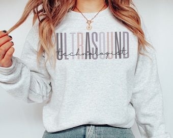 Ultrasound Technologist Crewneck Sweatshirt Gift for RDMS Tech, Rad Technologist Sonographer Sweater, Sonography Imaging Student Grad Gift
