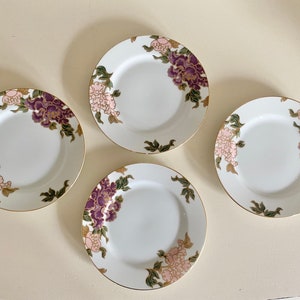 Fitz & Floyd Cloisonné Peony 7” plates - Set of 4