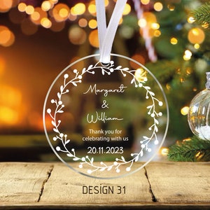 Bulk Wedding Ornament, Plexiglass Ornament, Personalized Ornament, Custom Wedding Favor, Suitable Plexiglass, Your Logo Ornament