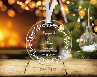 Personalisierte Plexiglas Hochzeit Ornament: Benutzerdefinierte Favor, Logo Ornament