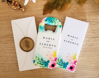 Imán de abridor, imanes para guardar la fecha, favor de abridor de botellas, favor de boda personalizable para invitados a granel, regalo de abridor de botellas de boda personalizado