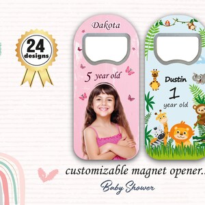 Customized Baby Shower Fridge Magnet, Personalized Baby Birthday Gift Magnet , Baptism Event, Baby Gift Magnet ,Favorite 1st Birthday Magnet