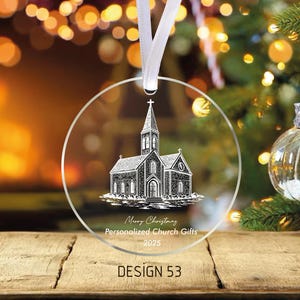 Personalized Acrylic Church Ornament: Bulk Religious Favor