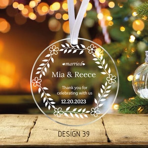 Personalized Engaged Christmas GLASS Ornament, Newly Engaged Gift for Christmas, Our First Christmas Engaged Ornament