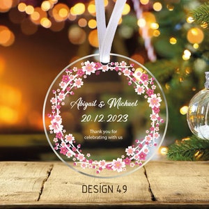 Personalisierte verlobte Weihnachtsverzierung, frisch verlobtes Geschenk für Weihnachten, unser erstes verlobtes Weihnachtsornament