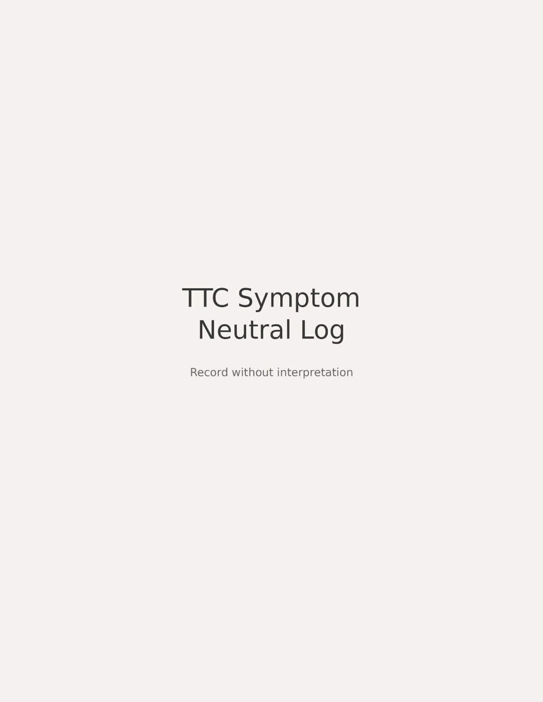 TTC Symptom Neutral Log - Etsy