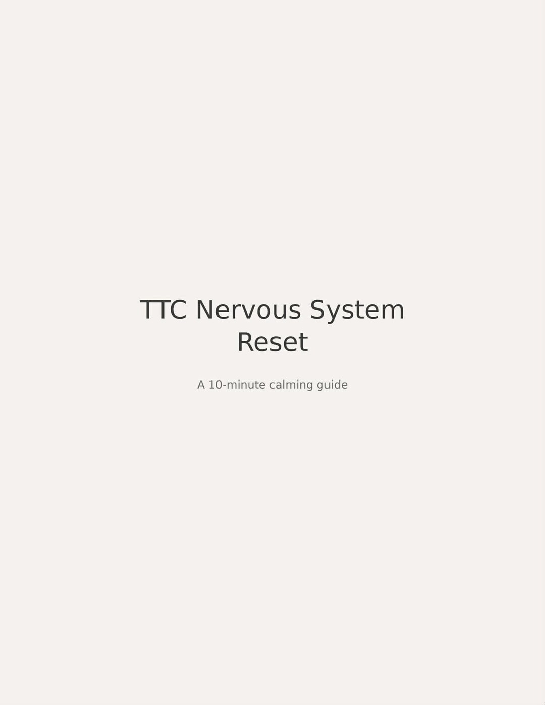 TTC Nervous System Reset: 10 Minute Calm Guide - Etsy
