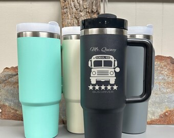 Customized/Personalized Five Star Bus Driver 40 oz Spill Resistant Tumbler Cup/Mug W/ Handle Thank You/Appreciation/Bday/Christmas Gift Idea