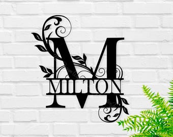 Custom Last Name Sign, Personalized Metal Wall Art, Custom Family Name Sign, Metal Initial Door Hanger, Wedding Gift, Housewarming Gift