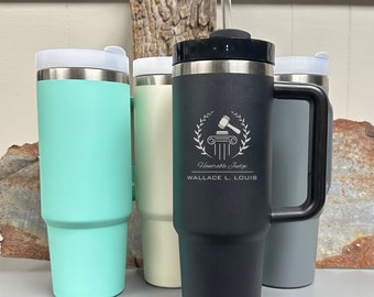 Customized/Personalized Attorney At Law Firm Merchandise 40 oz Spill Resistant Tumbler Cup W Handle Father's Day/Bday Gift Idea For A Lawyer